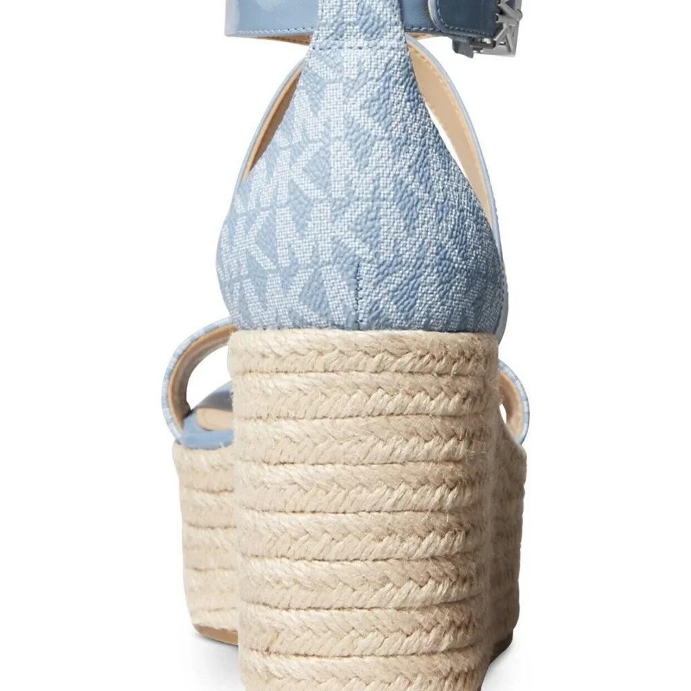 Michael Kors Serena Wedge Espadrille Sandals Chambray Size: 8.5 NIB! - Picture 3 of 3
